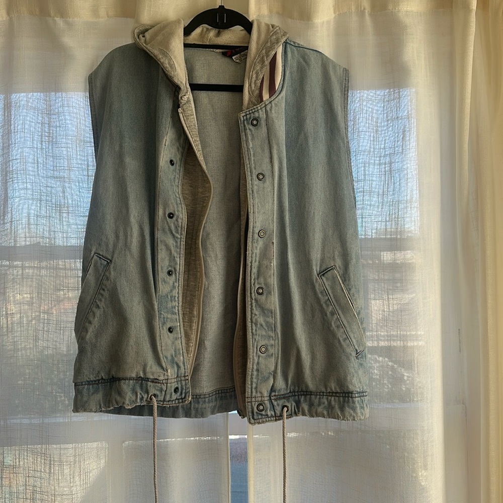 Vintage Denim hooded vest